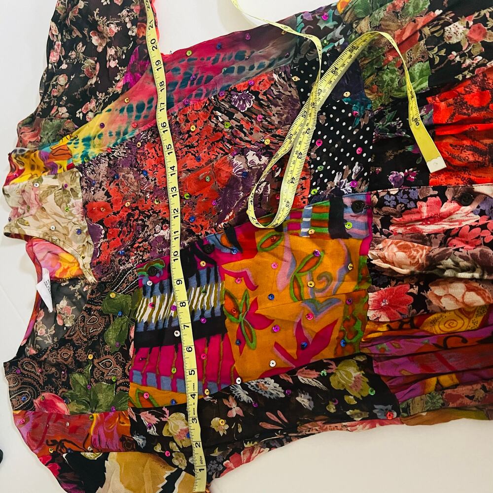 Zero Zero Vintage Beaded Mixed Media Patch Maxi D… - image 6